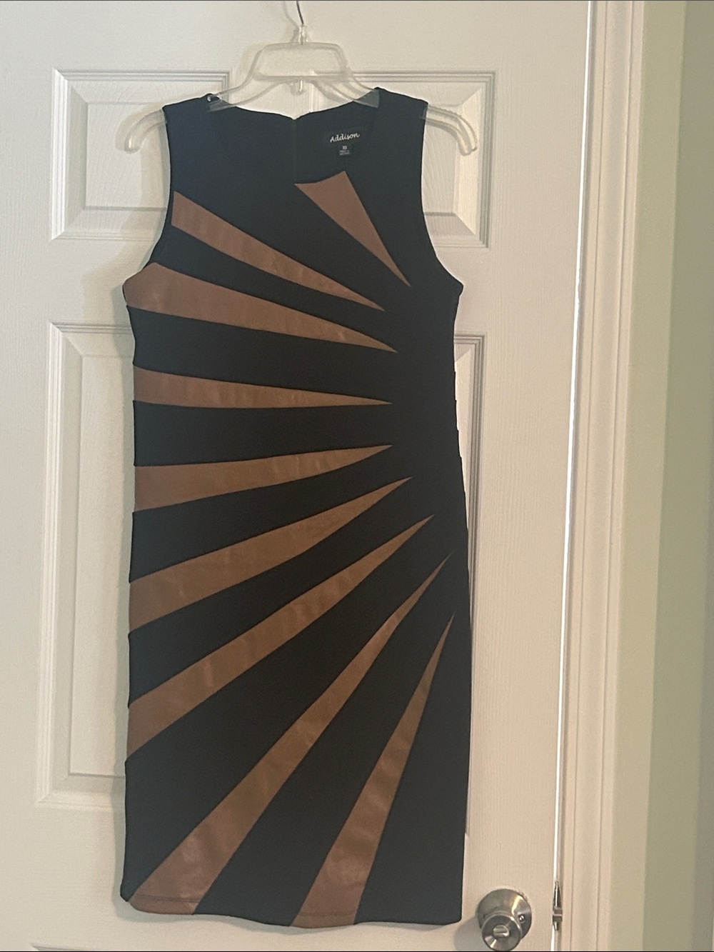 Addison Bay Black and Brown Radiant Sheath Dress